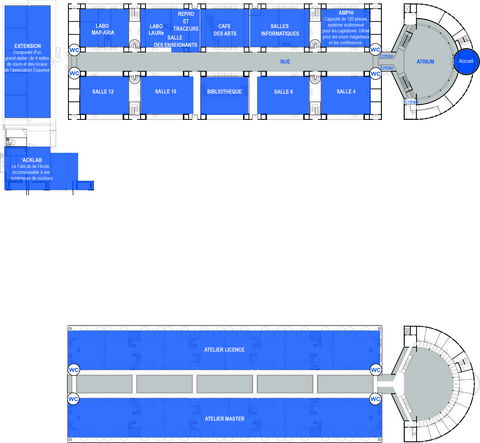 Plan de l'ENSAL, 2 bâtiments