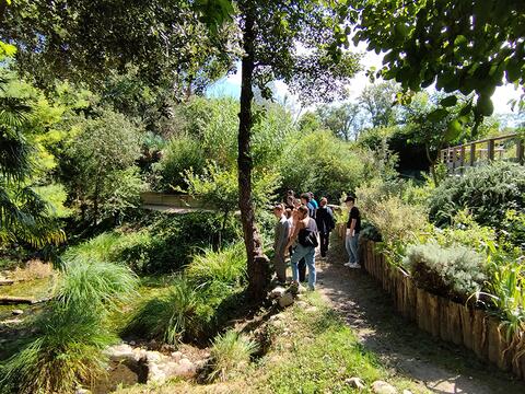 étudiants à la découverte du parc 