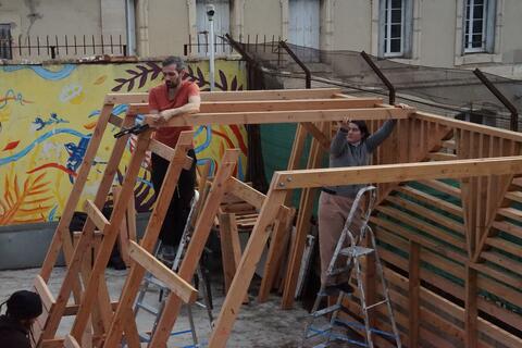 construction de la structure en bois 