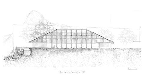 Coupe longitudinale - Parcours de l’eau - 1/100